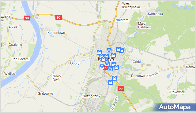 mapa Kwidzyn, Kwidzyn na mapie Targeo