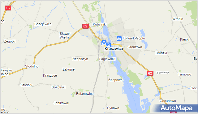 mapa Łagiewniki gmina Kruszwica, Łagiewniki gmina Kruszwica na mapie Targeo