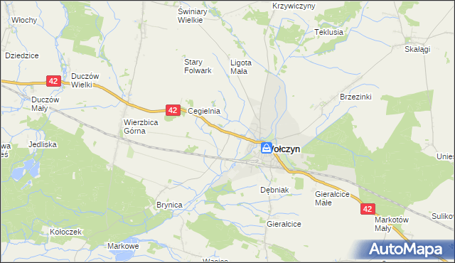 mapa Ligota Wołczyńska, Ligota Wołczyńska na mapie Targeo
