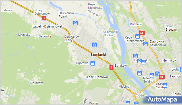 mapa Łomianki, Łomianki na mapie Targeo