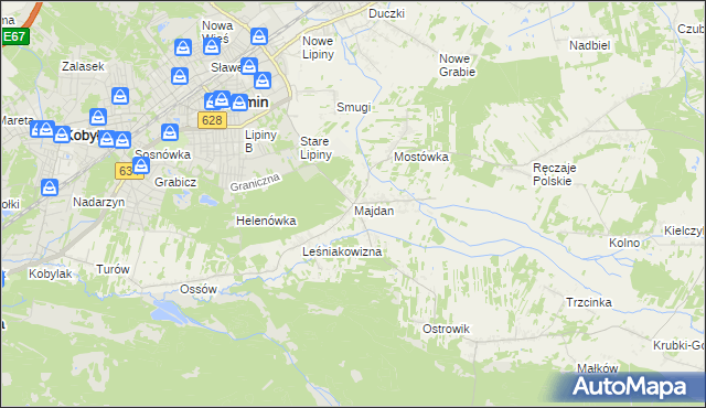 mapa Majdan gmina Wołomin, Majdan gmina Wołomin na mapie Targeo