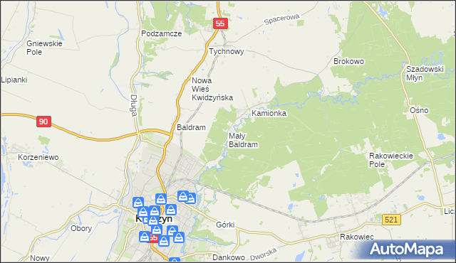 mapa Mały Baldram, Mały Baldram na mapie Targeo