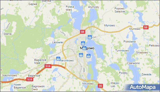 mapa Mrągowo, Mrągowo na mapie Targeo