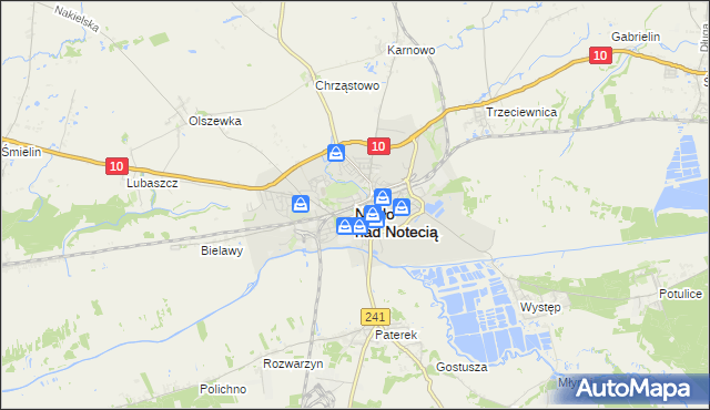 mapa Nakło nad Notecią, Nakło nad Notecią na mapie Targeo