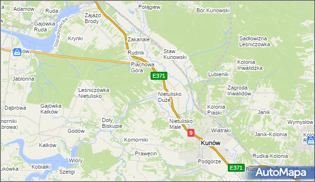 mapa Nietulisko Duże, Nietulisko Duże na mapie Targeo