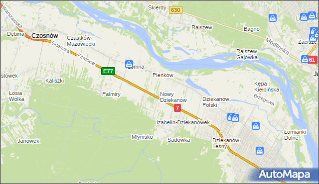 mapa Nowy Dziekanów, Nowy Dziekanów na mapie Targeo