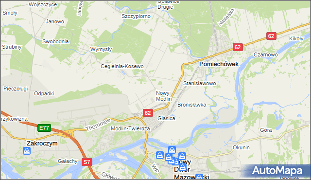 mapa Nowy Modlin, Nowy Modlin na mapie Targeo