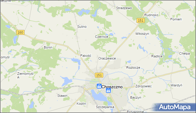mapa Oraczewice, Oraczewice na mapie Targeo