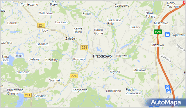 mapa Przodkowo, Przodkowo na mapie Targeo