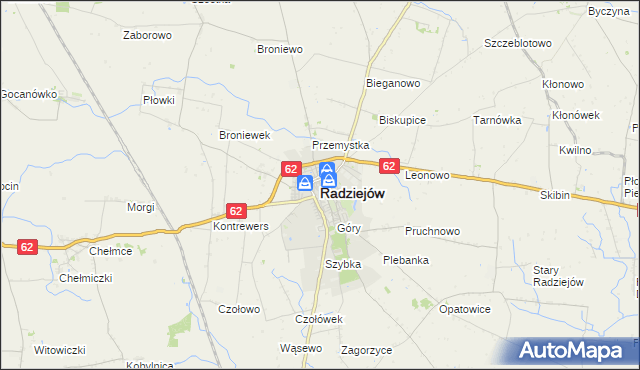 mapa Radziejów, Radziejów na mapie Targeo