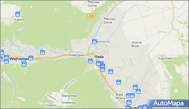 mapa Reda, Reda na mapie Targeo