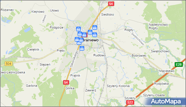 mapa Rudłowo, Rudłowo na mapie Targeo