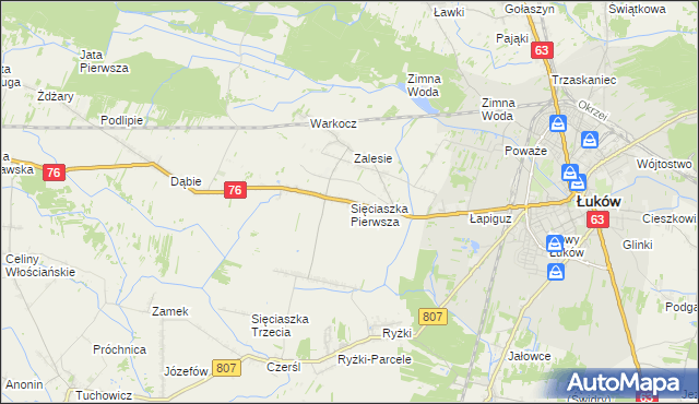 mapa Sięciaszka Pierwsza, Sięciaszka Pierwsza na mapie Targeo