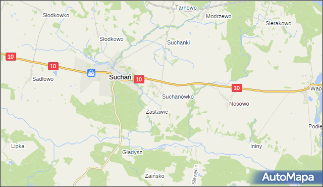 mapa Suchanówko, Suchanówko na mapie Targeo
