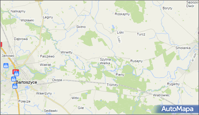 mapa Szylina Wielka, Szylina Wielka na mapie Targeo