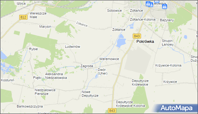 mapa Weremowice, Weremowice na mapie Targeo