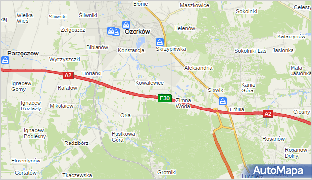 mapa Wiktorów gmina Zgierz, Wiktorów gmina Zgierz na mapie Targeo