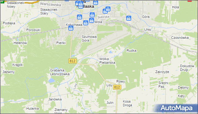 mapa Wólka Plebańska gmina Biała Podlaska, Wólka Plebańska gmina Biała Podlaska na mapie Targeo