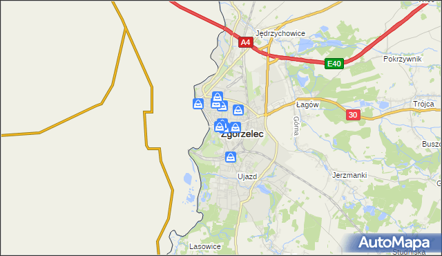 mapa Zgorzelec, Zgorzelec na mapie Targeo