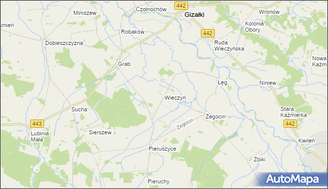 mapa Wieczyn, Wieczyn na mapie Targeo