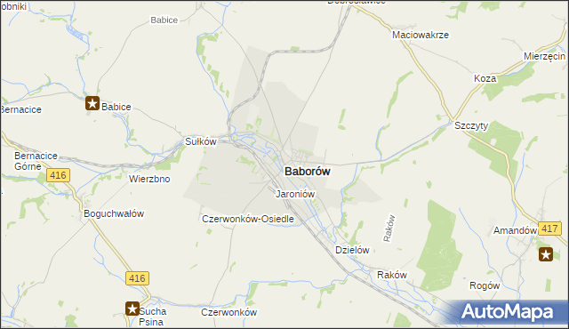 mapa Baborów, Baborów na mapie Targeo