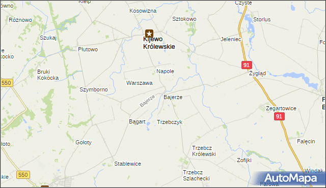 mapa Bajerze, Bajerze na mapie Targeo