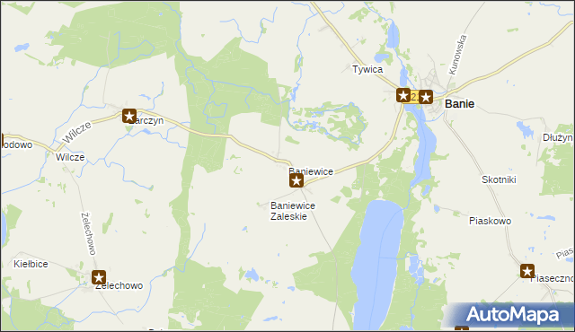 mapa Baniewice, Baniewice na mapie Targeo