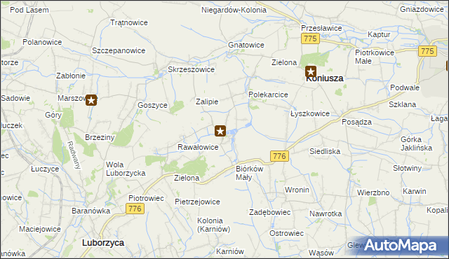 mapa Biórków Wielki, Biórków Wielki na mapie Targeo