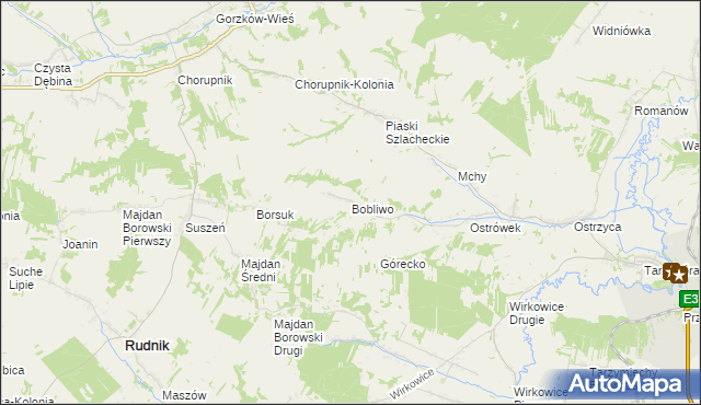 mapa Bobliwo, Bobliwo na mapie Targeo
