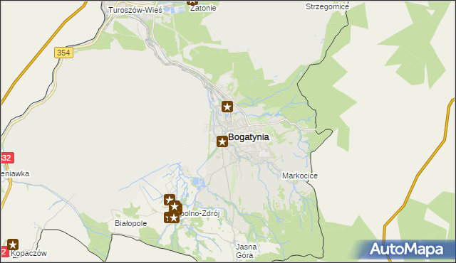 mapa Bogatynia, Bogatynia na mapie Targeo