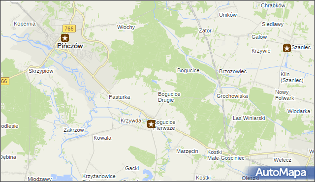 mapa Bogucice Drugie, Bogucice Drugie na mapie Targeo