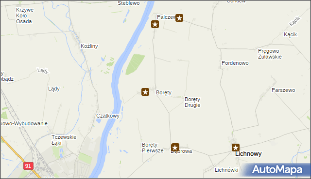 mapa Boręty, Boręty na mapie Targeo