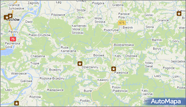 mapa Borowa gmina Zakliczyn, Borowa gmina Zakliczyn na mapie Targeo