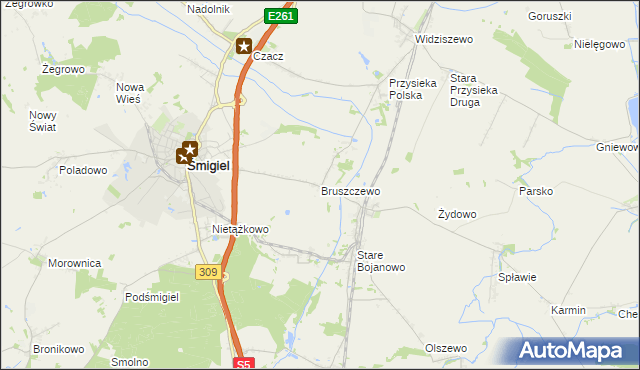mapa Bruszczewo, Bruszczewo na mapie Targeo