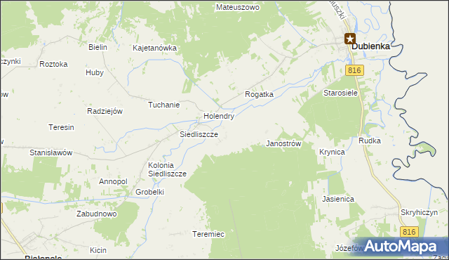 mapa Brzozowiec gmina Dubienka, Brzozowiec gmina Dubienka na mapie Targeo
