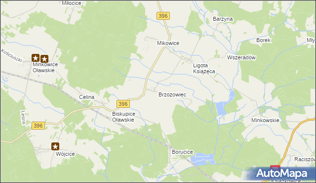 mapa Brzozowiec gmina Namysłów, Brzozowiec gmina Namysłów na mapie Targeo