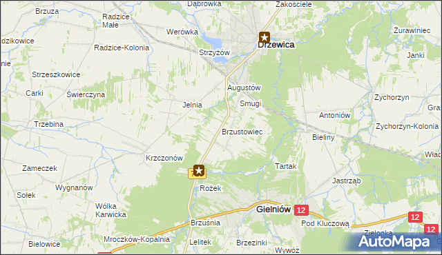 mapa Brzustowiec, Brzustowiec na mapie Targeo