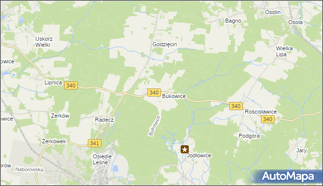mapa Bukowice gmina Brzeg Dolny, Bukowice gmina Brzeg Dolny na mapie Targeo