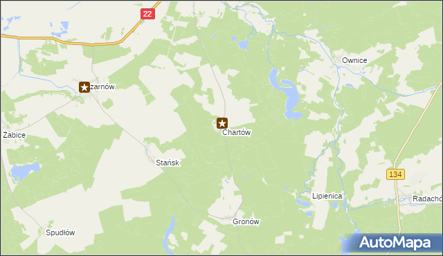 mapa Chartów, Chartów na mapie Targeo