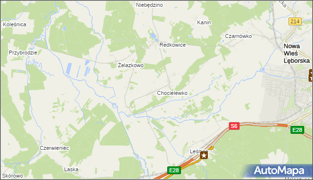 mapa Chocielewko, Chocielewko na mapie Targeo