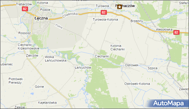 mapa Ciechanki, Ciechanki na mapie Targeo