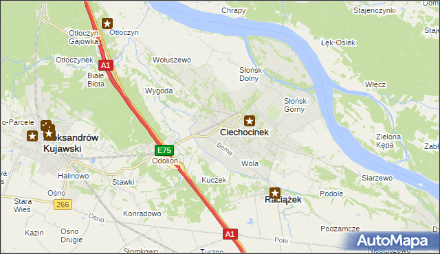 mapa Ciechocinek, Ciechocinek na mapie Targeo