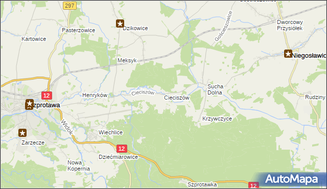 mapa Cieciszów, Cieciszów na mapie Targeo