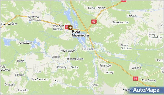 mapa Cieklińsko, Cieklińsko na mapie Targeo