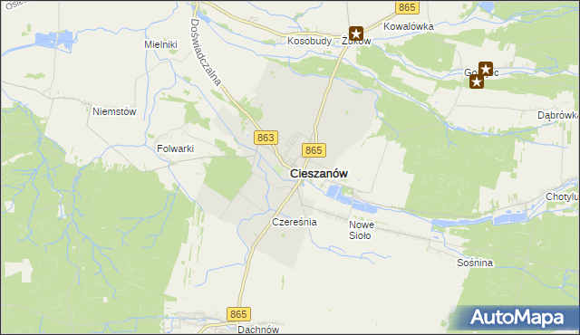mapa Cieszanów, Cieszanów na mapie Targeo