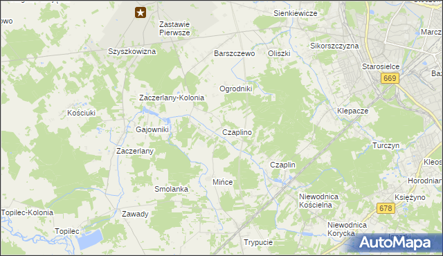 mapa Czaplino gmina Choroszcz, Czaplino gmina Choroszcz na mapie Targeo