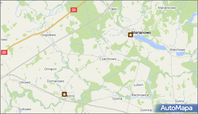 mapa Czarnkowo gmina Marianowo, Czarnkowo gmina Marianowo na mapie Targeo