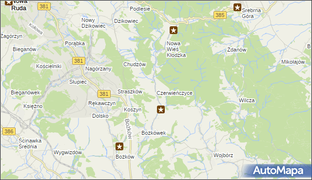 mapa Czerwieńczyce, Czerwieńczyce na mapie Targeo