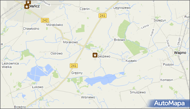 mapa Czeszewo gmina Gołańcz, Czeszewo gmina Gołańcz na mapie Targeo
