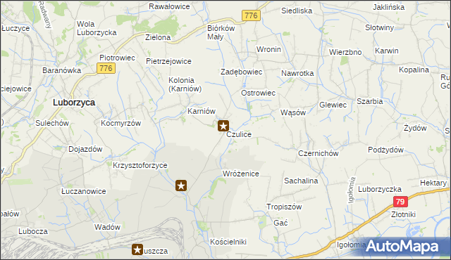 mapa Czulice, Czulice na mapie Targeo